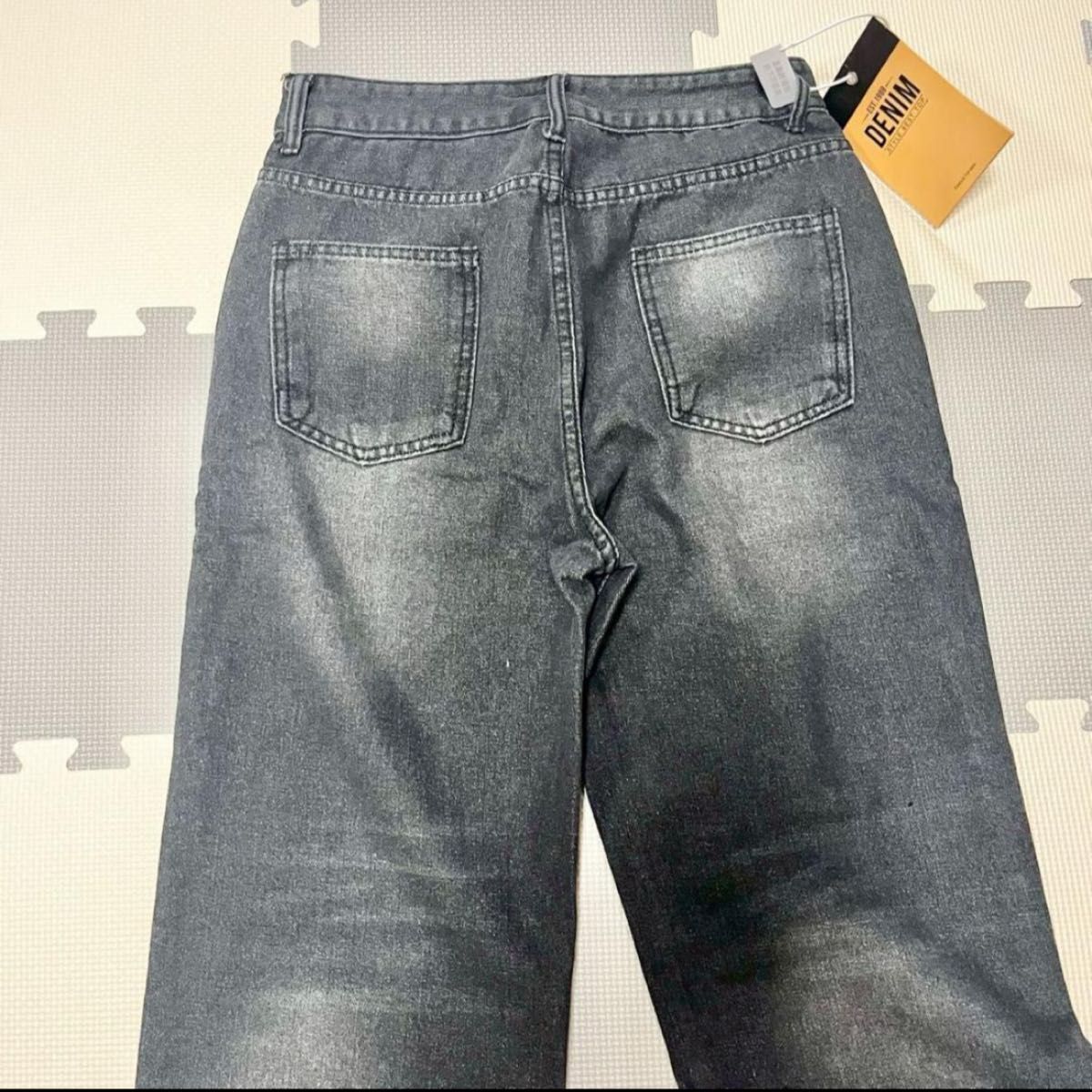 パンツ ワイドパンツ M バギーパンツ デニム 黒 ブラック 体型 パンツ ワイドパンツ M バギーパンツ デニム 黒 ブラック 体型