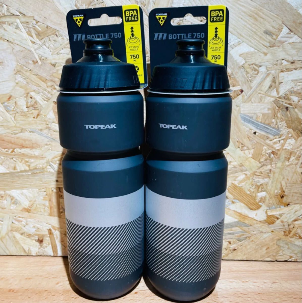 【新品】 TOPEAK トピーク ウォーターボトル 750ml ブラック 2本セット BLK ボトル ロードバイク MTB_画像1