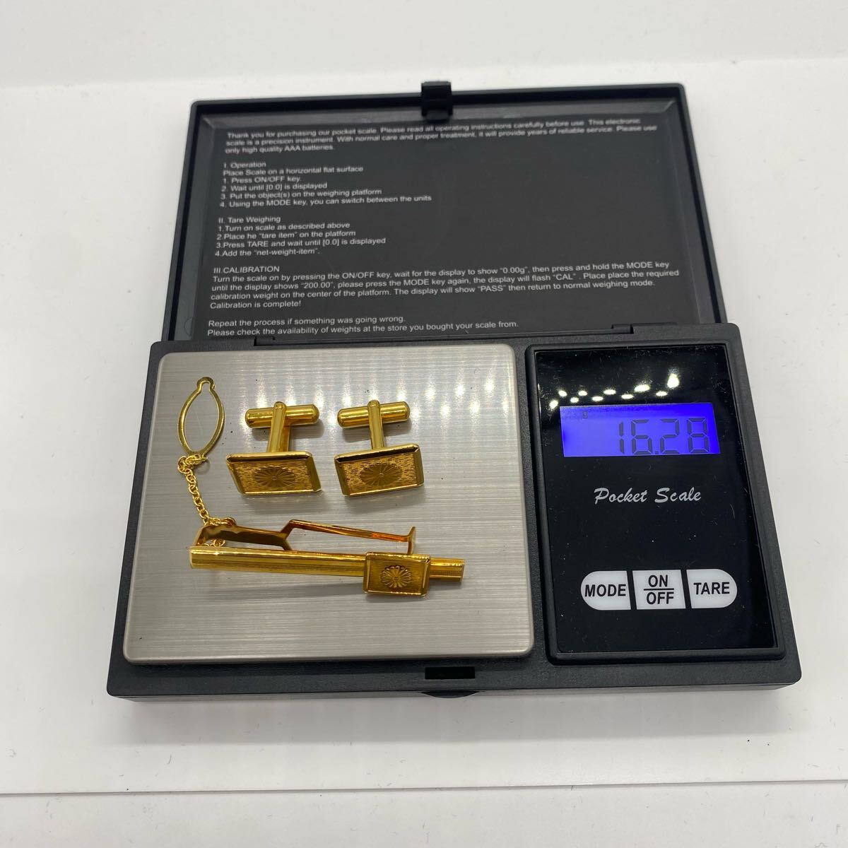 1円〜 3M K10製 カフスボタン ネクタイピン 総重量約16g 天皇 1円〜 3M K10製 カフスボタン ネクタイピン 総重量約16g 天皇