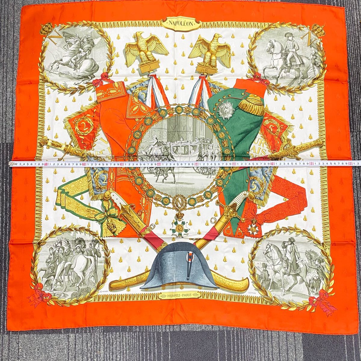 1円〜 3F HERMES カレ90 スカーフ ナポレオン エルメス NAPOLEON 1円〜 3F HERMES カレ90 スカーフ ナポレオン エルメス NAPOLEON