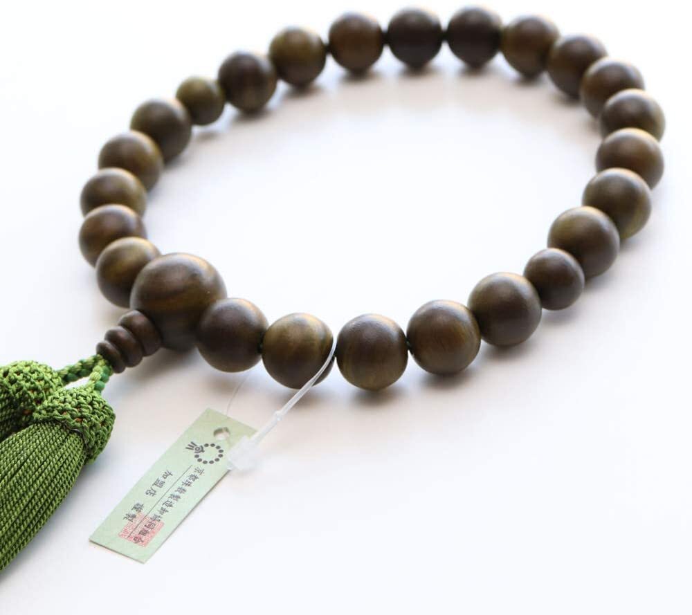 数珠 男性用 緑檀(生命樹) 22玉 人絹房 数珠袋付_画像3