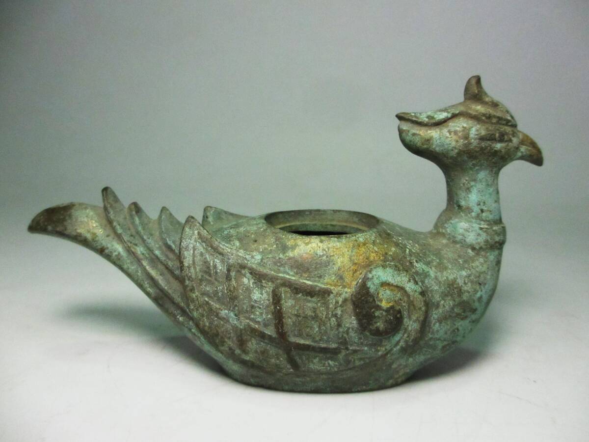 鳥型香炉 金銅香炉 青銅器 「藏介」在銘 時代物 仏教美術 中国 鳥型香炉 金銅香炉 青銅器 「藏介」在銘 時代物 仏教美術 中国