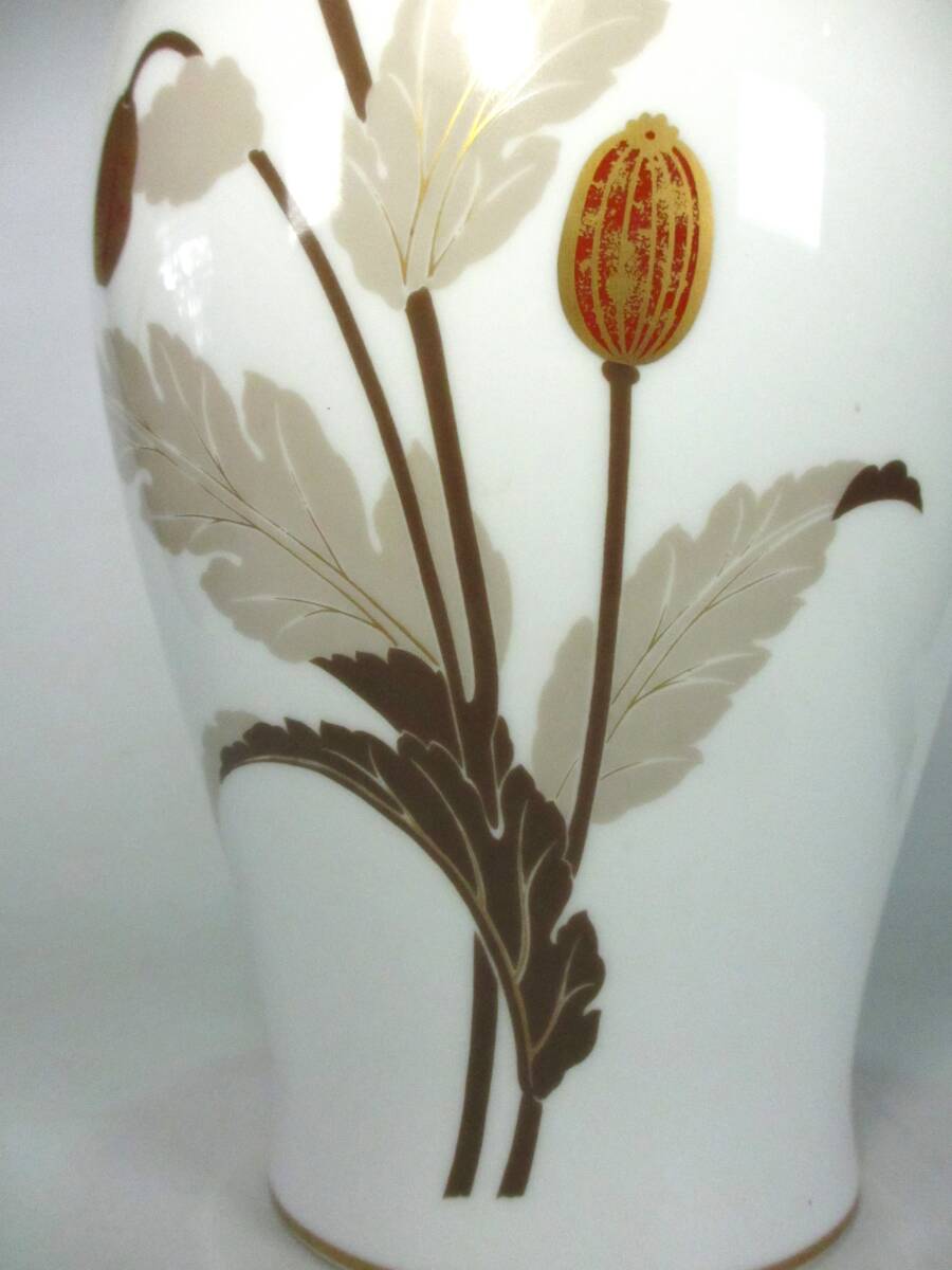 大倉陶園 花瓶 金蝕ケシの花 金彩 OKURA 高さ 約 36cm 花器 花入 大倉陶園 花瓶 金蝕ケシの花 金彩 OKURA 高さ 約 36cm 花器 花入