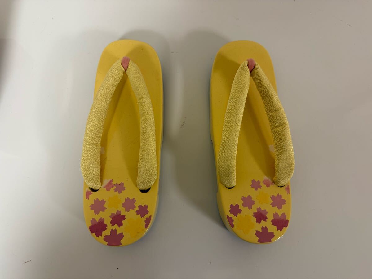 草履　黃色　イエロー　花柄　23.0?24.5cm