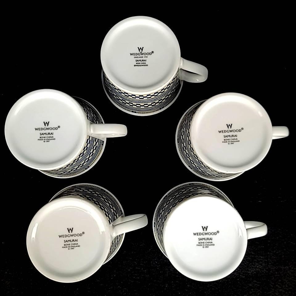 未使用 ウェッジウッド WEDGWOOD サムライ カップ&ソーサー 5客 箱つき
