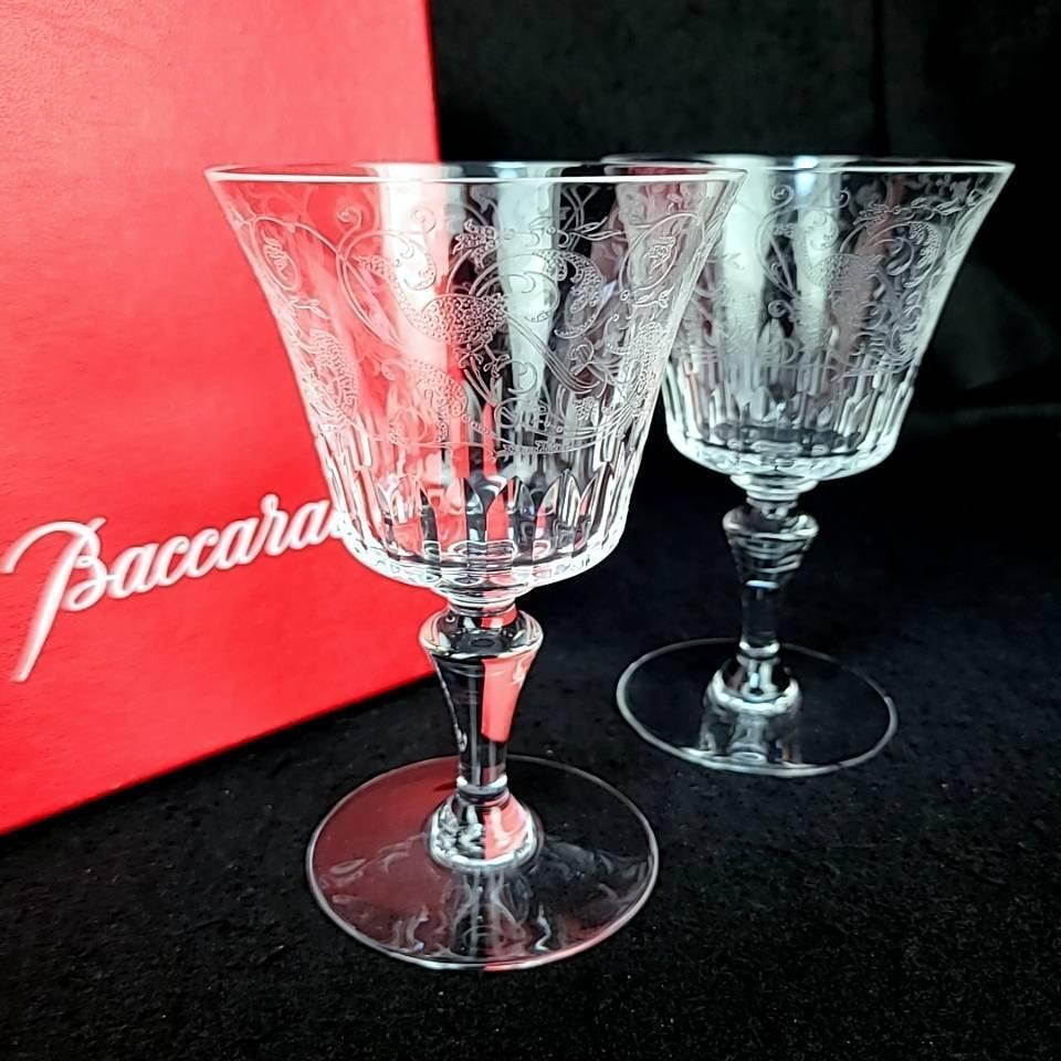 美品 バカラ Baccarat パルメ エッチング 鳥 草花 ワイングラス 美品 バカラ Baccarat パルメ エッチング 鳥 草花 ワイングラス