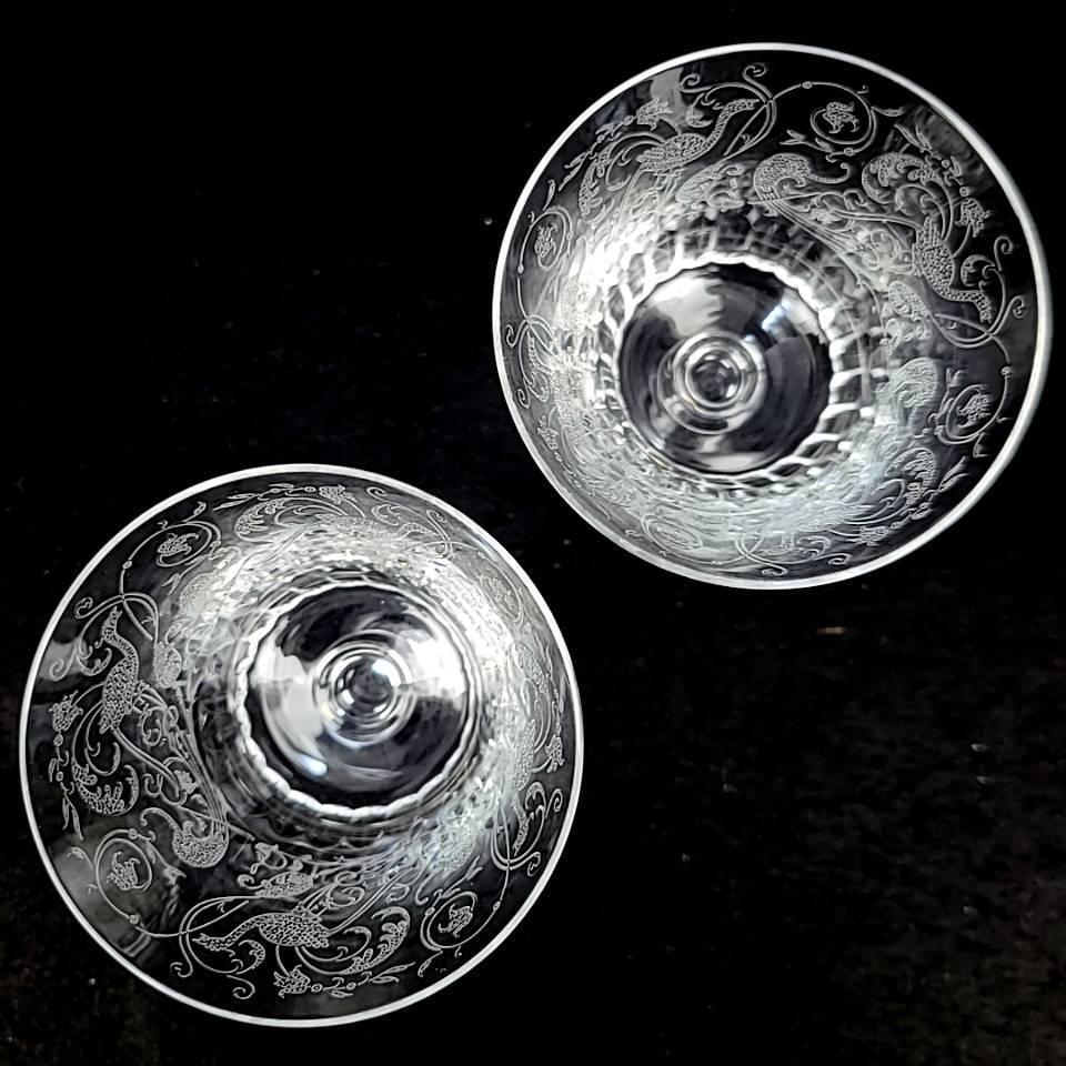 美品 バカラ Baccarat パルメ エッチング 鳥 草花 ワイングラス 美品 バカラ Baccarat パルメ エッチング 鳥 草花 ワイングラス