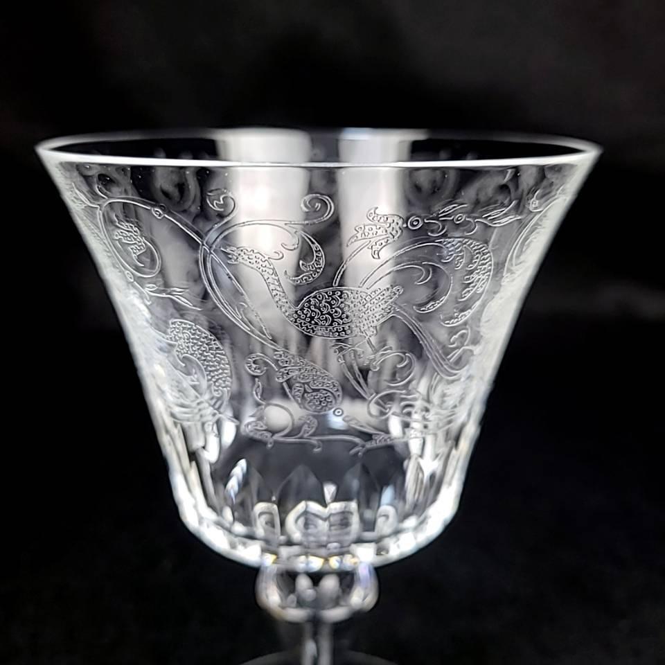 美品 バカラ Baccarat パルメ エッチング 鳥 草花 ワイングラス 美品 バカラ Baccarat パルメ エッチング 鳥 草花 ワイングラス