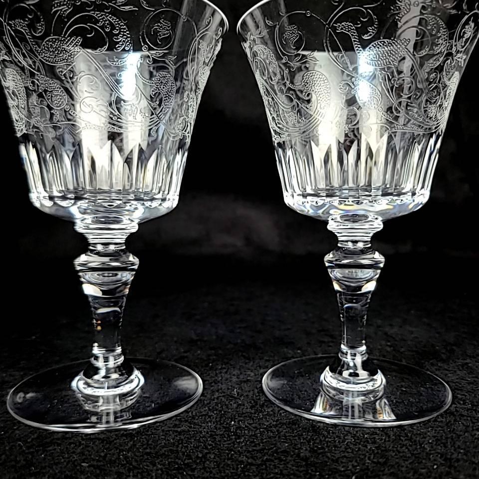 美品 バカラ Baccarat パルメ エッチング 鳥 草花 ワイングラス 美品 バカラ Baccarat パルメ エッチング 鳥 草花 ワイングラス