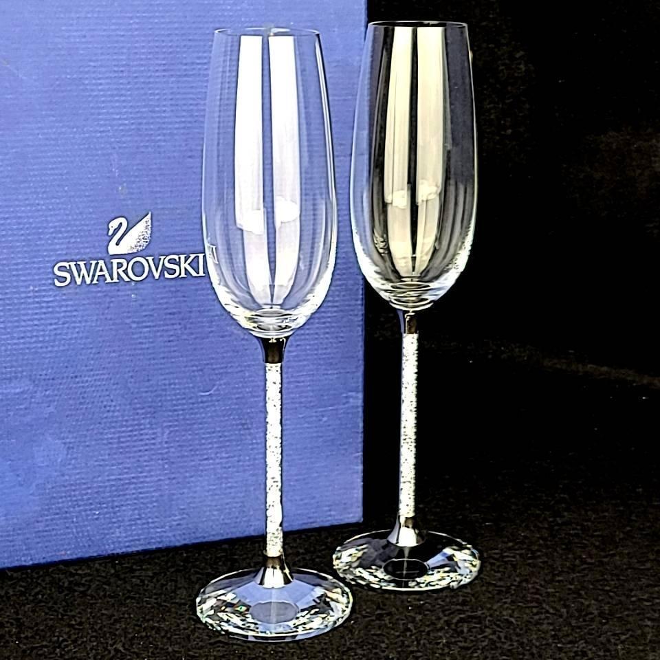 美品 スワロフスキー SWAROVSKI Crystalline シャンパングラス 美品 スワロフスキー SWAROVSKI Crystalline シャンパングラス