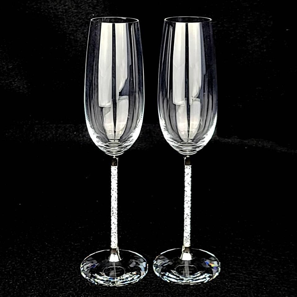 美品 スワロフスキー SWAROVSKI Crystalline シャンパングラス 美品 スワロフスキー SWAROVSKI Crystalline シャンパングラス