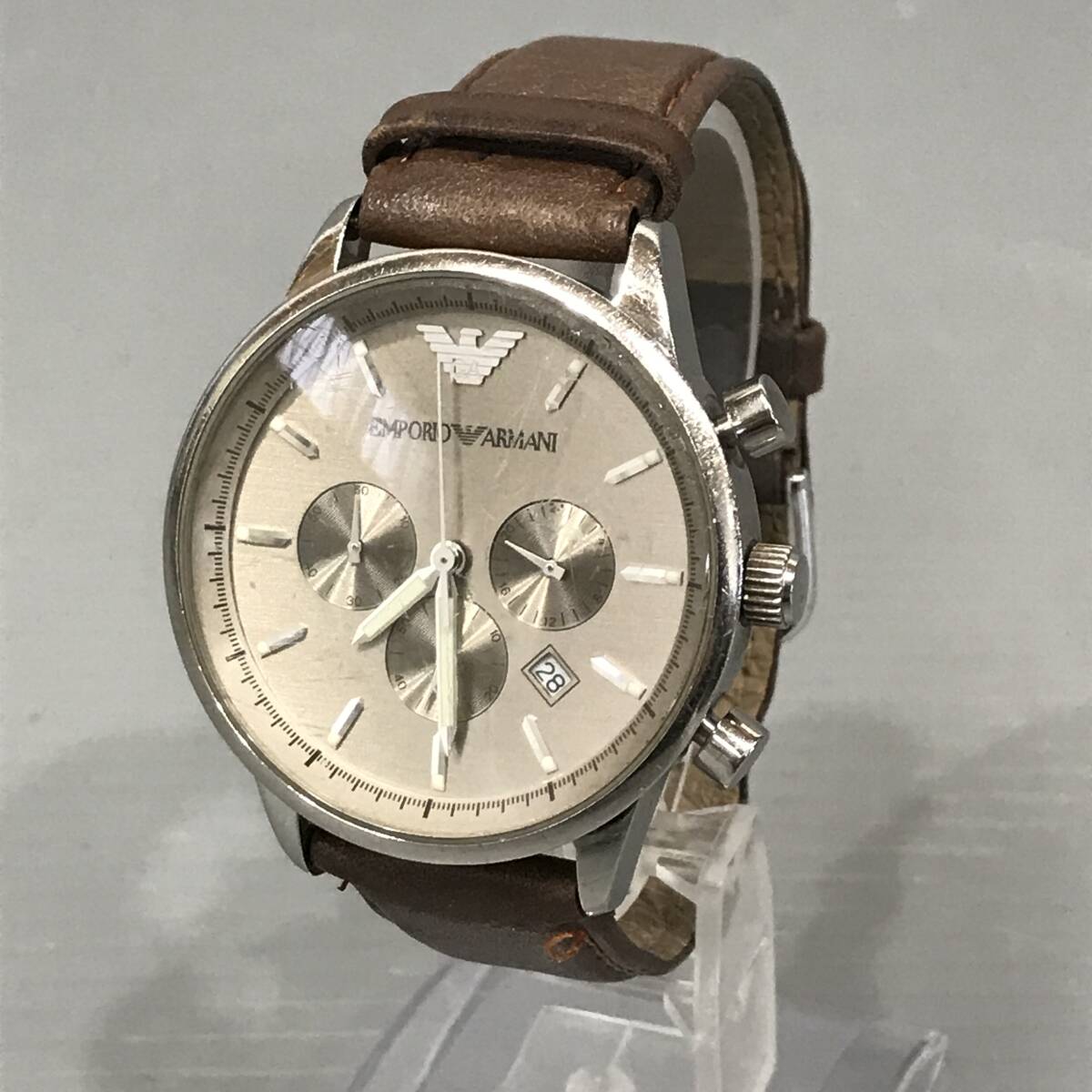 25K145 1 EMPORIO ARMANI エンポリオアルマーニ メンズ 腕時(shí)計(jì) AR-0619 中古