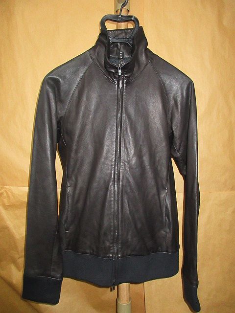 wjk ラム　ナッパ　レザー 　ジャージ　トラック　ジャケット 黒M