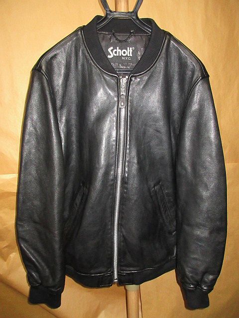 Schott　ショット Bowery 　レザー　MA-1 ボンバー　ジャケット　黒　XL