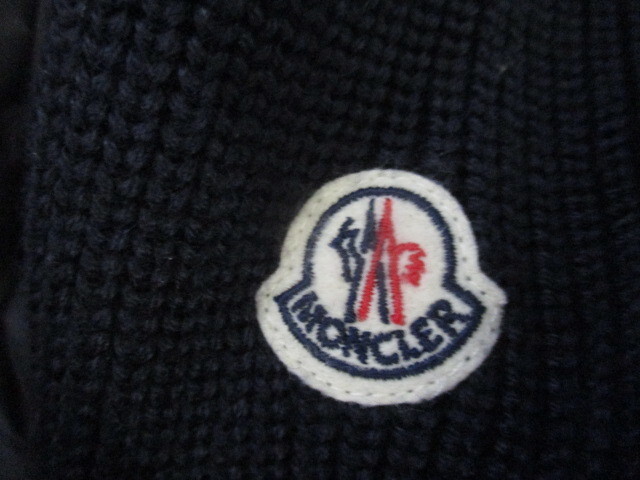 モンクレール　 MONCLER　16AW 　ダウン　切替　ハイブリッド　フード　ジップアップ ハイネック　ニット　ジャケット　M ネイビー