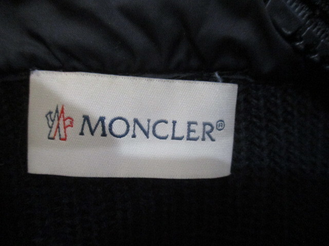 モンクレール　 MONCLER　16AW 　ダウン　切替　ハイブリッド　フード　ジップアップ ハイネック　ニット　ジャケット　M ネイビー