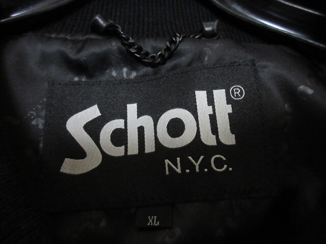 Schott　ショット Bowery 　レザー　MA-1 ボンバー　ジャケット　黒　XL