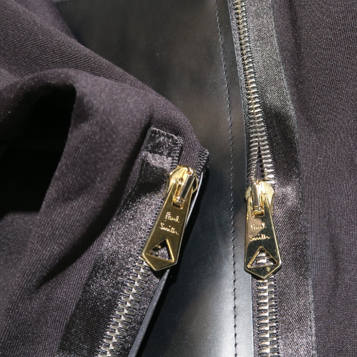 Paul Smith レザーコンビトラックジャケット 定価55,000円 BLACK sizeS 203503 199U ポールスミス ジャージ