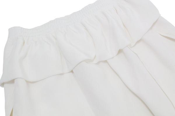 ◆Drawer シルク100％ ミニスカート size36 白 ホワイト ドゥロワー