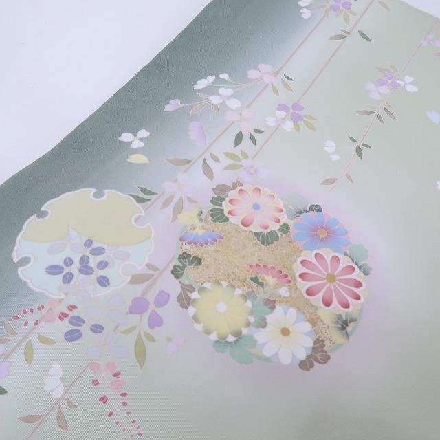 ゆめsaku】美品 金駒刺 着物“夢物語のように花開く花や実り 雪輪 ゆめsaku】美品 金駒刺 着物“夢物語のように花開く花や実り 雪輪