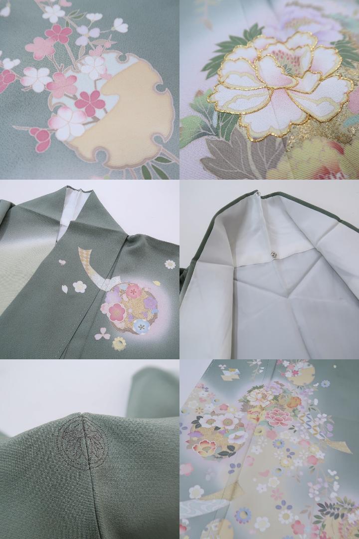ゆめsaku】美品 金駒刺 着物“夢物語のように花開く花や実り 雪輪 ゆめsaku】美品 金駒刺 着物“夢物語のように花開く花や実り 雪輪