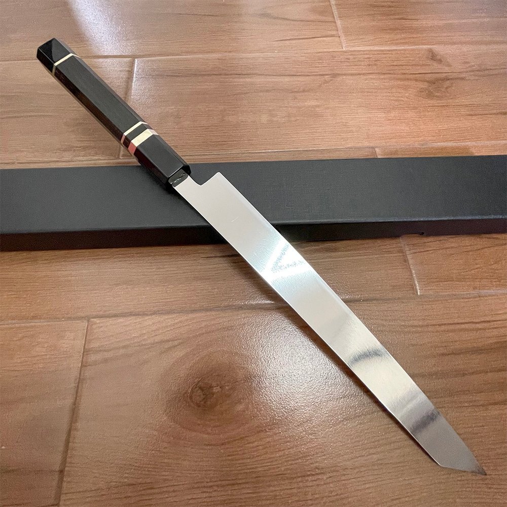 風刃 切付包丁 9寸 V金10号 刺身包丁 和包丁牛刀 黒檀黒水牛角 風刃 切付包丁 9寸 V金10号 刺身包丁 和包丁牛刀 黒檀黒水牛角