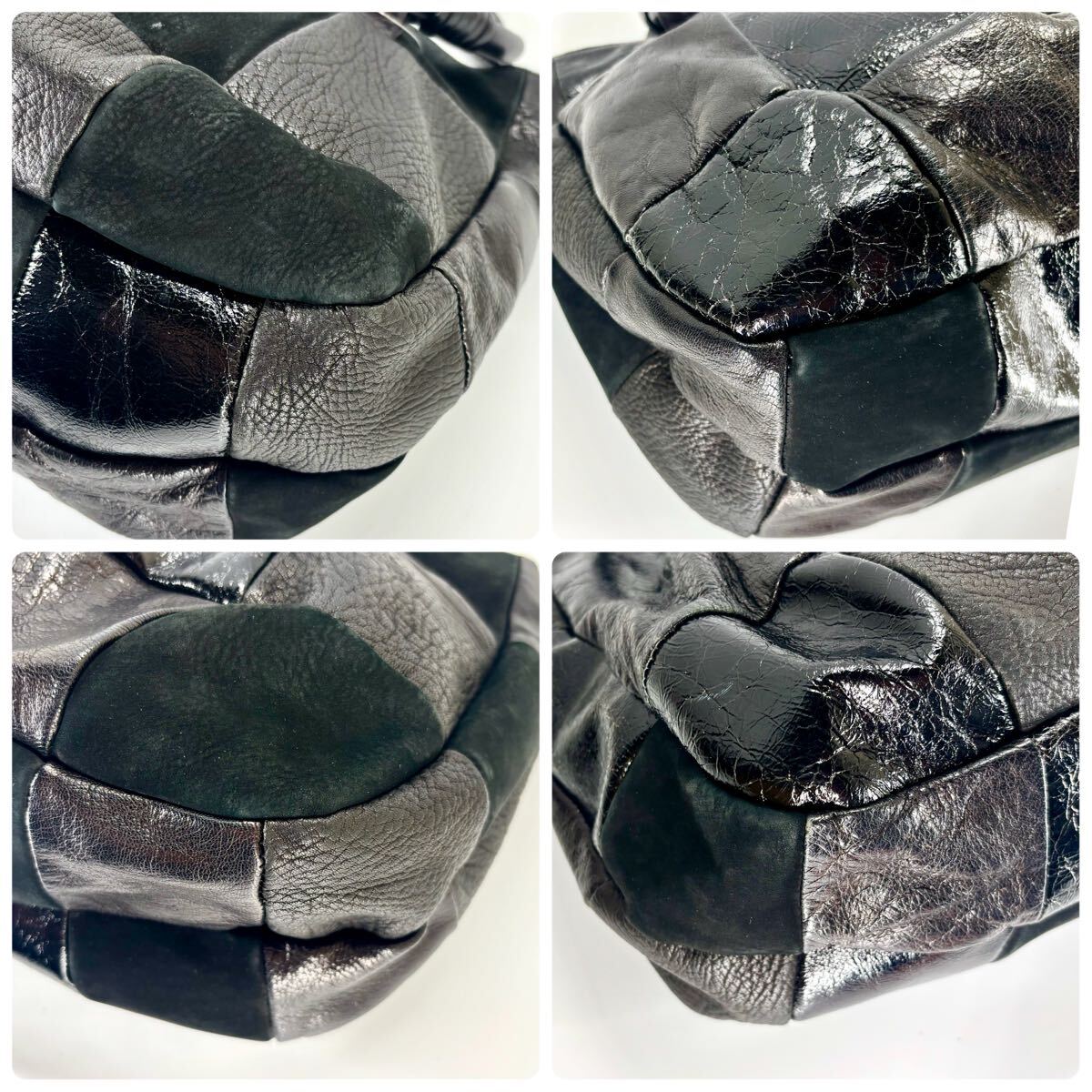 良品 Yohji Yamamoto ヨウジヤマモト パッチワークハンドバッグ 良品 Yohji Yamamoto ヨウジヤマモト パッチワークハンドバッグ