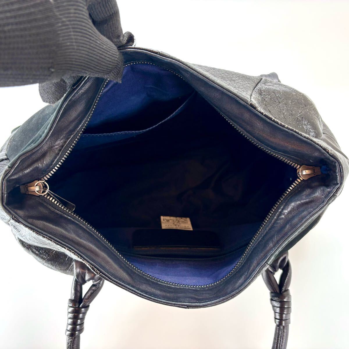 良品 Yohji Yamamoto ヨウジヤマモト パッチワークハンドバッグ 良品 Yohji Yamamoto ヨウジヤマモト パッチワークハンドバッグ