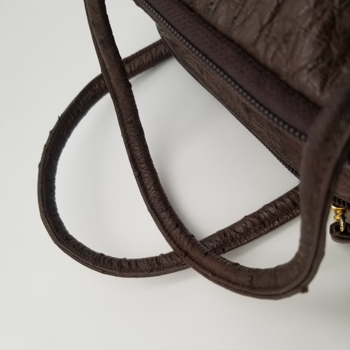 良品 BORELLI P ボレッリピエルナ オーストリッチ ショルダー 良品 BORELLI P ボレッリピエルナ オーストリッチ ショルダー