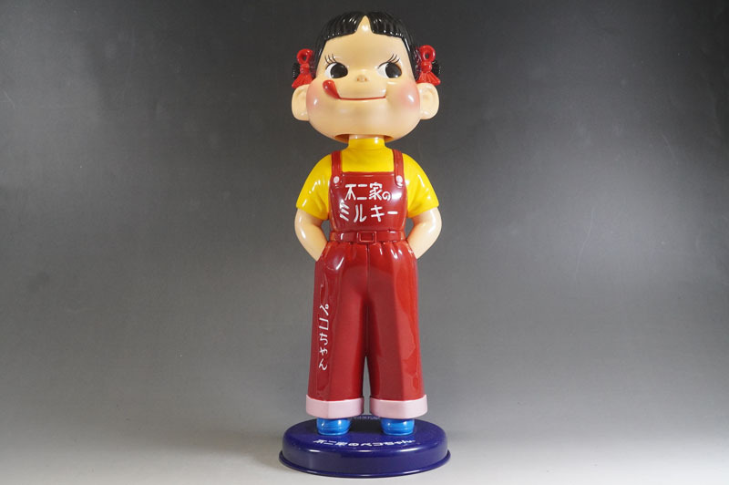 f601】不二家創業100周年記念 復刻版ペコちゃん人形 非売品 首 f601】不二家創業100周年記念 復刻版ペコちゃん人形 非売品 首
