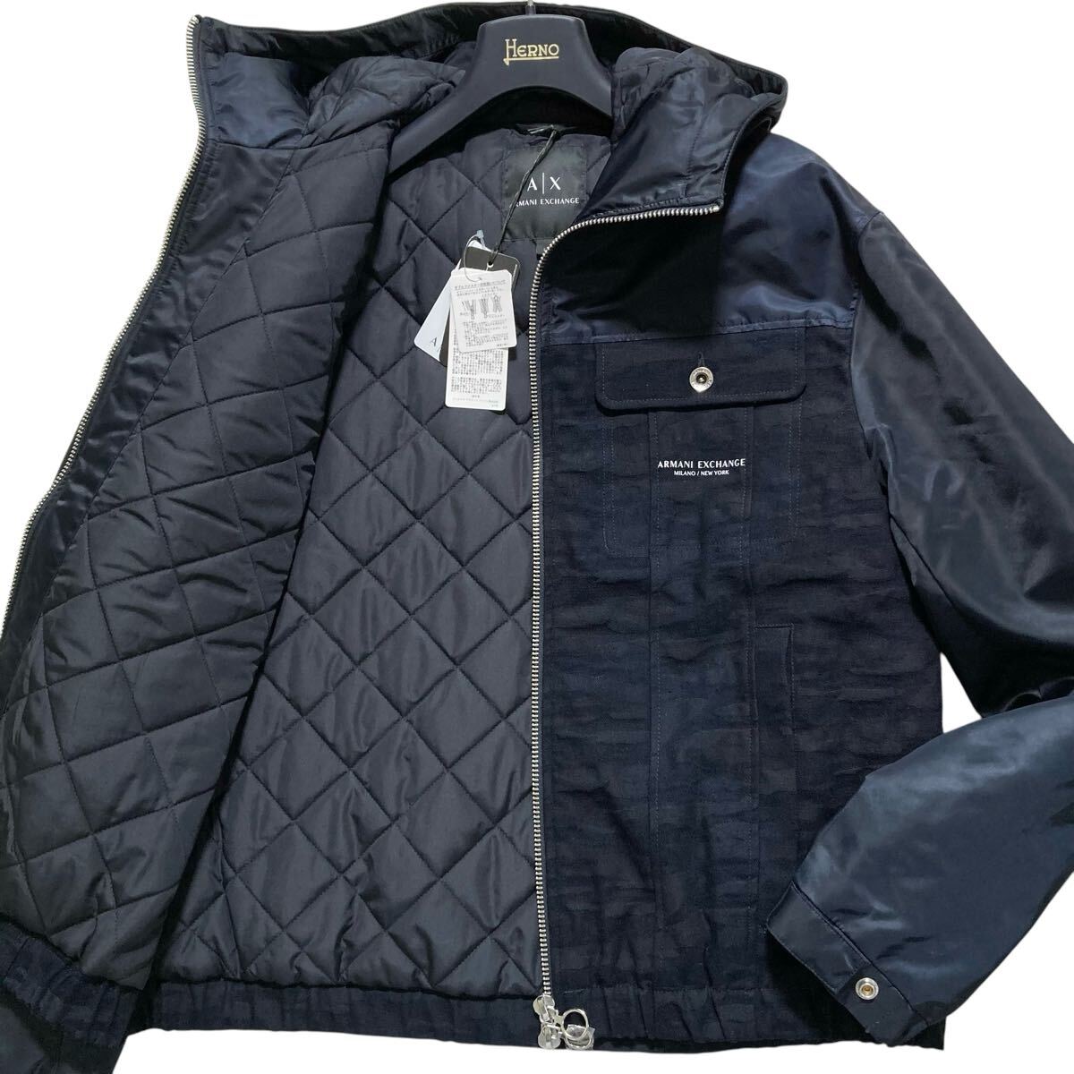 未使用/XL相当 ARMANI EXCHANGE デニム 切替 中綿 ジャケット 未使用/XL相当 ARMANI EXCHANGE デニム 切替 中綿 ジャケット