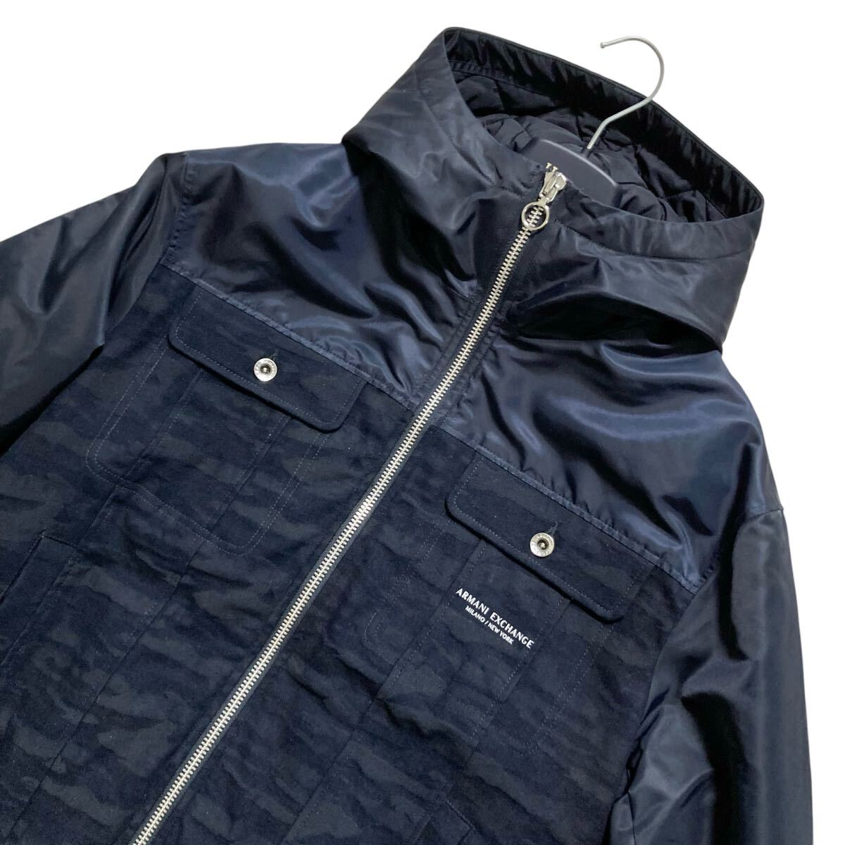 未使用/XL相当 ARMANI EXCHANGE デニム 切替 中綿 ジャケット 未使用/XL相当 ARMANI EXCHANGE デニム 切替 中綿 ジャケット