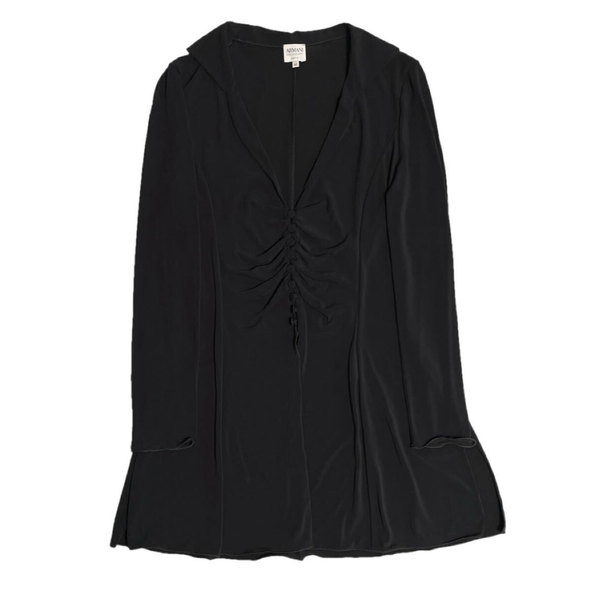 MADE IN ITALY製 ARMANI COLLEZIONI 襟付きワンピース ブラック MADE IN ITALY製 ARMANI COLLEZIONI 襟付きワンピース ブラック