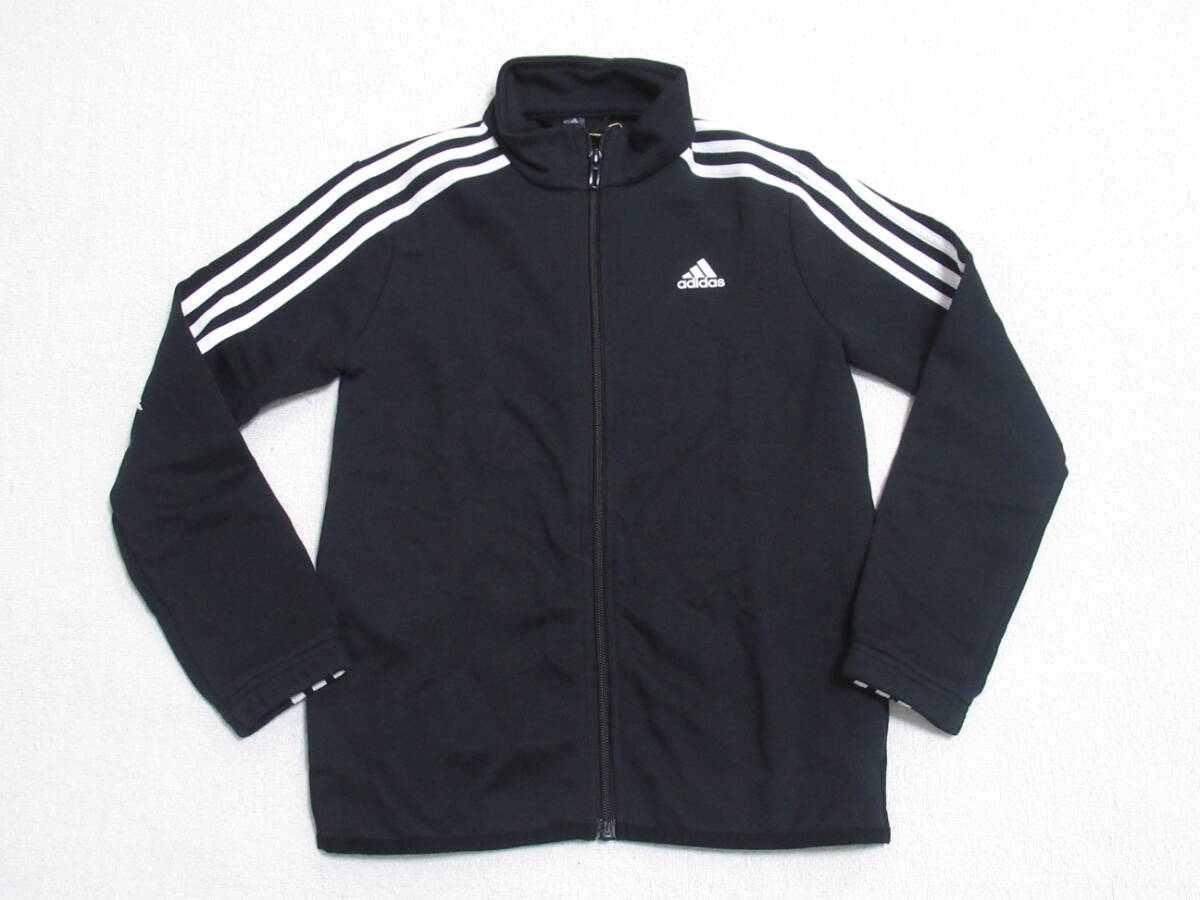 adidas トラックスーツ スウェット セットアップ 黒 ブラック 160 アディダス ジョギング 上下セット ジュニア 3ストライプ GN3967