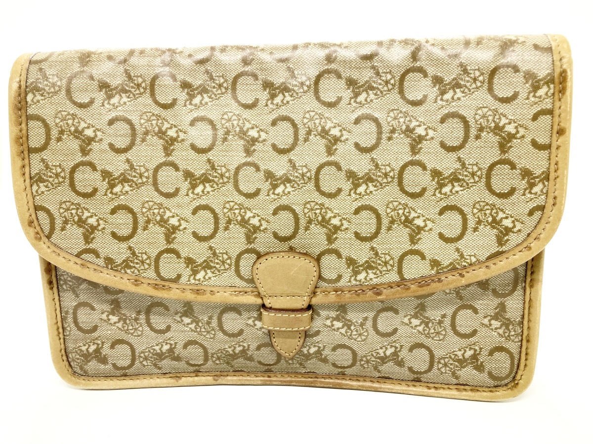 ◆◆【CELINE】　セリーヌ Cマカダム柄 馬車 クラッチ　セカンド ハンドバッグ 総柄 コンパクト oi ◆◆