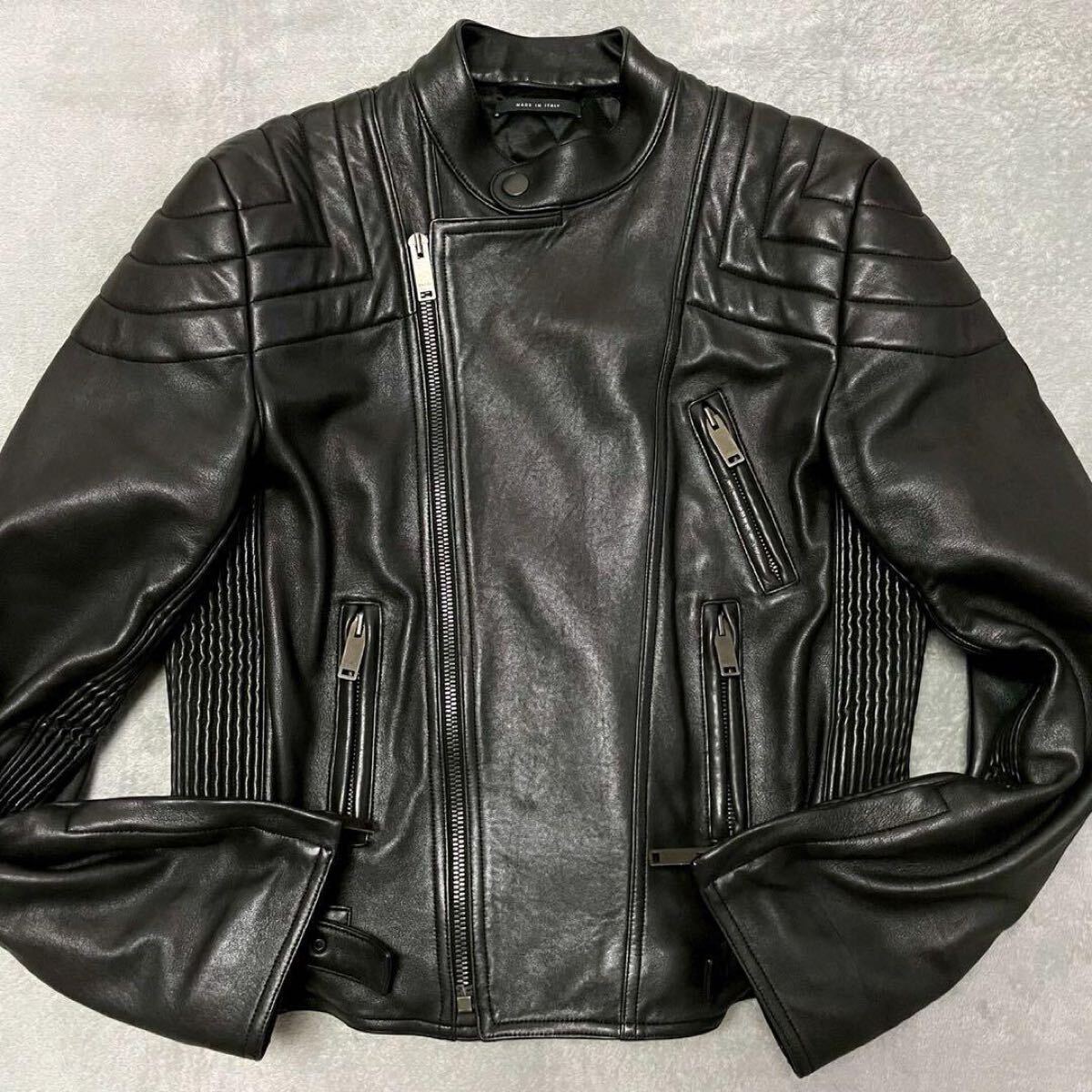 極美品!3XL相当☆GUCCI グッチ ダブル ライダースジャケット 革 極美品!3XL相当☆GUCCI グッチ ダブル ライダースジャケット 革