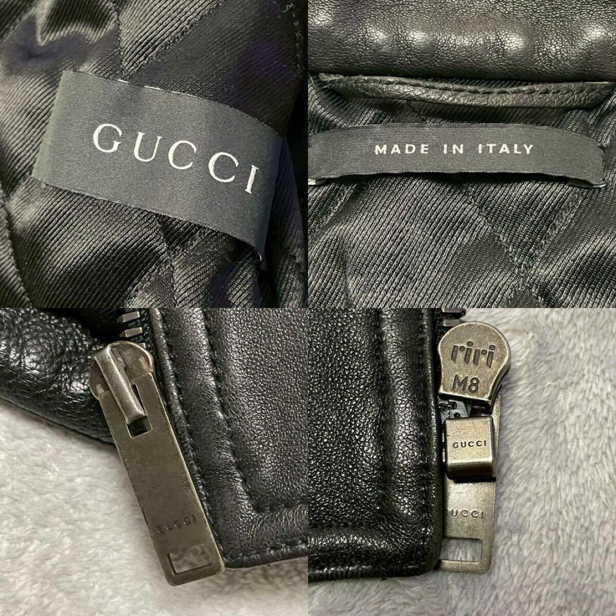 極美品!3XL相当☆GUCCI グッチ ダブル ライダースジャケット 革 極美品!3XL相当☆GUCCI グッチ ダブル ライダースジャケット 革
