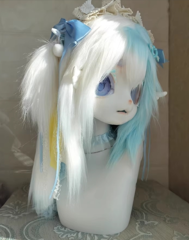 着ぐるみヘッド kigurumi NO.3 青 白 ファースーツ 全頭ヘッド 着ぐるみヘッド kigurumi NO.3 青 白 ファースーツ 全頭ヘッド