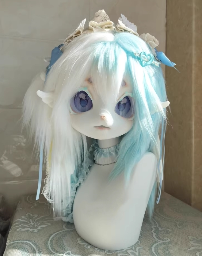 着ぐるみヘッド kigurumi NO.3 青 白 ファースーツ 全頭ヘッド 着ぐるみヘッド kigurumi NO.3 青 白 ファースーツ 全頭ヘッド