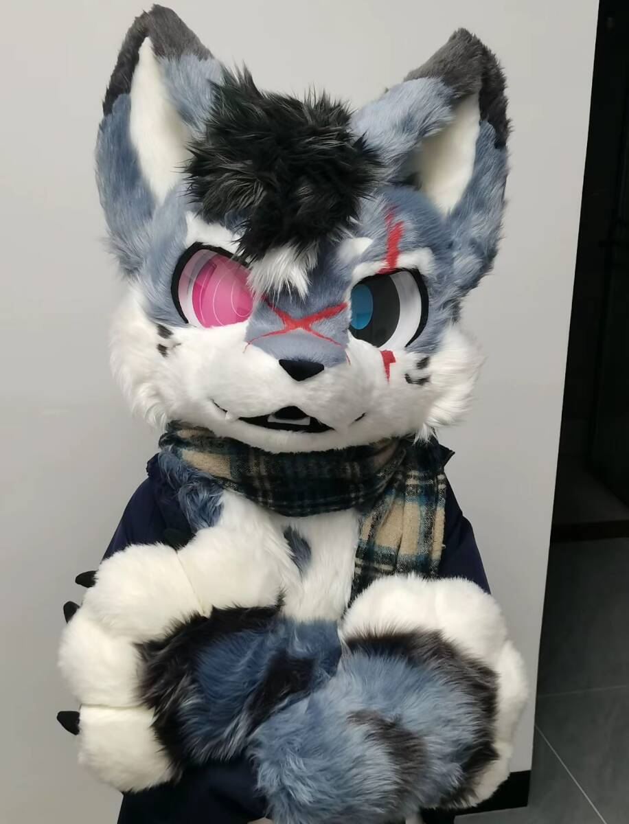 ☆ファースーツ 着ぐるみセット NO.104 グレー 狼 ケモノ ファー ☆ファースーツ 着ぐるみセット NO.104 グレー 狼 ケモノ ファー