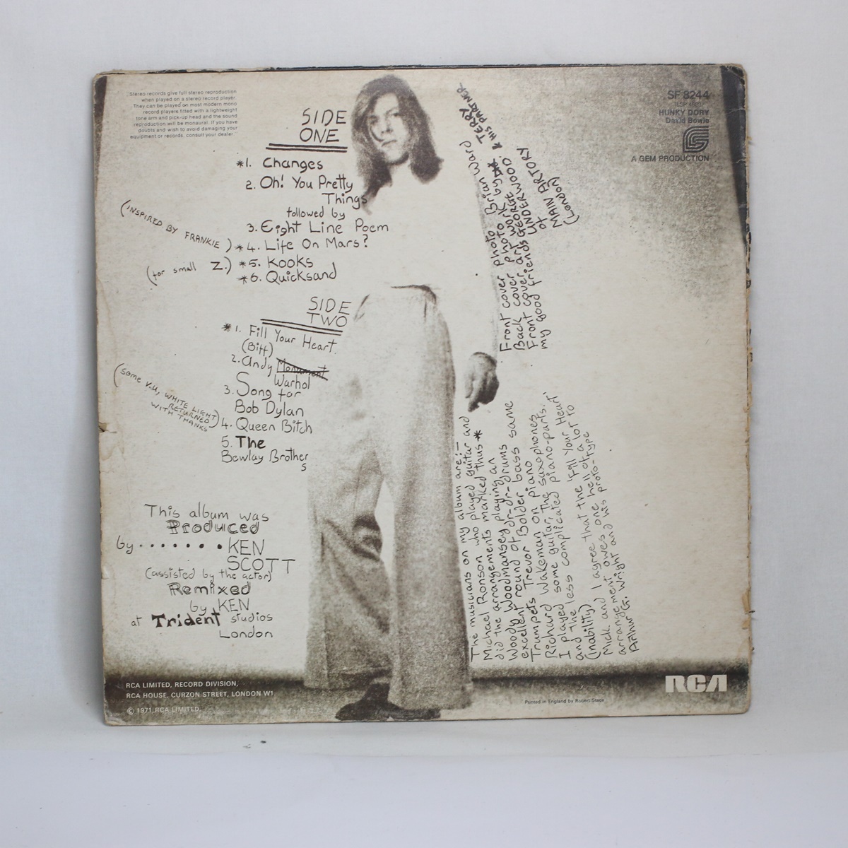DAVID BOWIE HUNKY DORY UKオリジナル(英 GB) LP STEREO DAVID BOWIE HUNKY DORY UKオリジナル(英 GB) LP STEREO