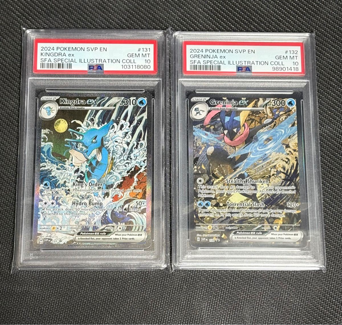 PSA10/2枚セット】ゲッコウガex キングドラex 海外限定絵柄 PSA10/2枚セット】ゲッコウガex キングドラex 海外限定絵柄