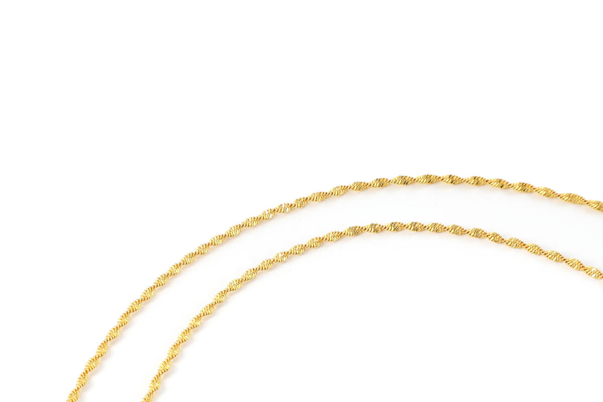 18KGP 18金 鍍金 水波鎖チェーン ゴールドネックレス gold