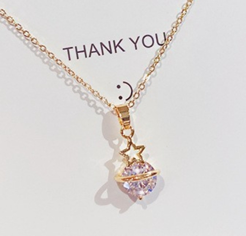 スタープレネットダイヤCZ ゴールドネックレス necklace Gold スタープレネットダイヤCZ ゴールドネックレス necklace Gold