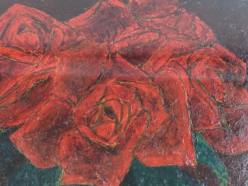 i1356 真作 中村直人 油彩 薔薇 バラ 花 静物画 額装 なおんど i1356 真作 中村直人 油彩 薔薇 バラ 花 静物画 額装 なおんど