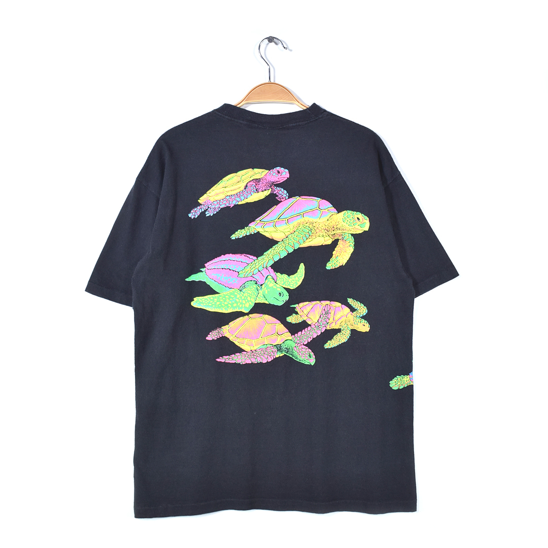 90s USA製古着 ヴィンテージ 後染めTシャツ 風合い良 ヤシの木
