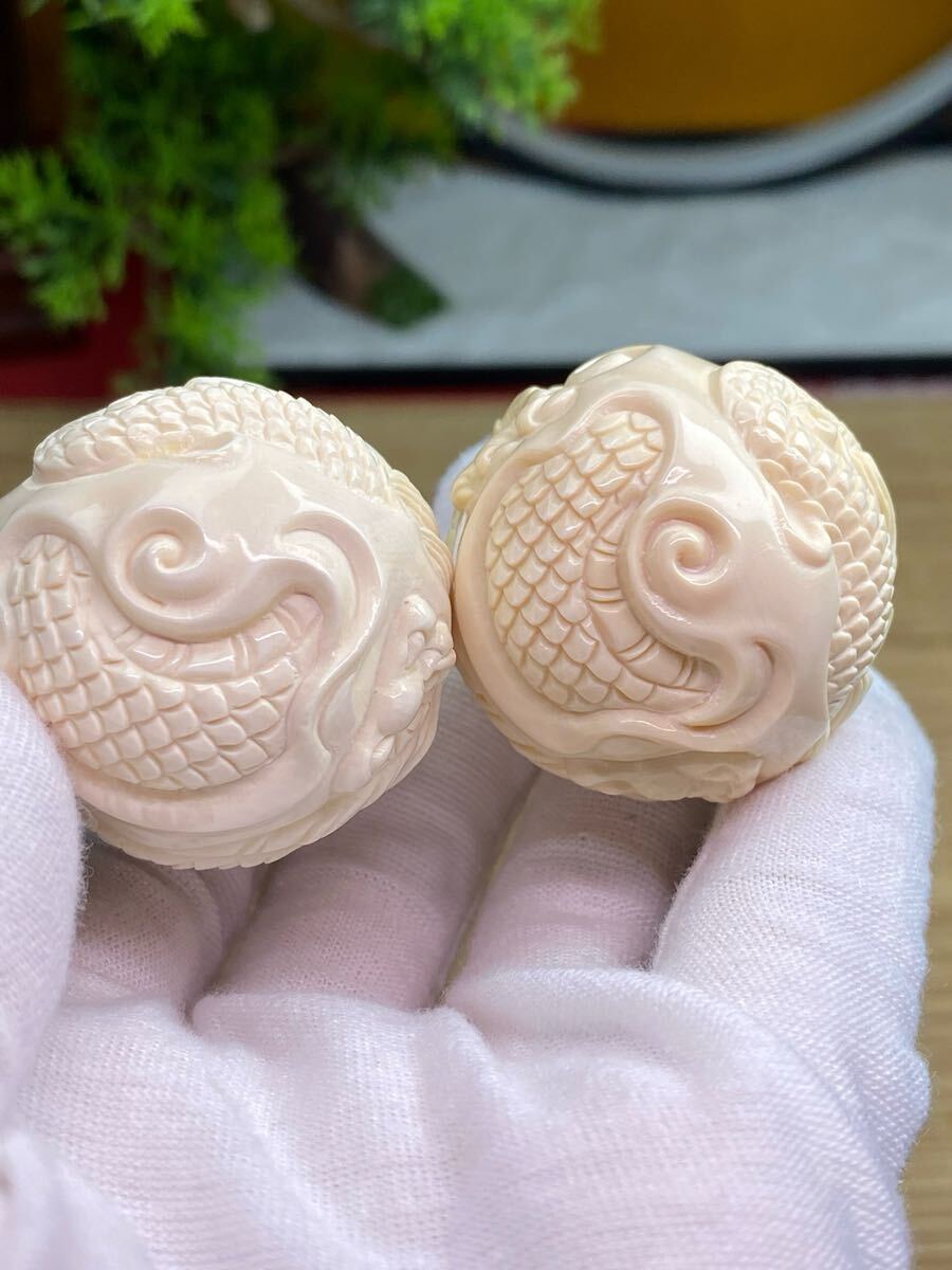 天然マンモス牙美しい手作り彫刻 龍行天下 保健球|Yahoo!フリマ 天然マンモス牙美しい手作り彫刻 龍行天下 保健球|Yahoo!フリマ