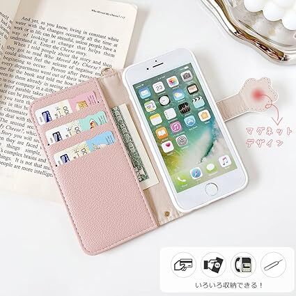 iPhone12 ケース 手帳型 女性 手帳型 人気 可愛い 猫 手帳型 アイフォン12おしゃれ カードポケット 財布型レディース 柔らかいTPUケース_画像4