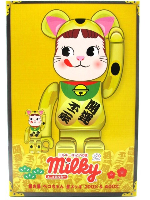 BE@RBRICK 招き猫 ペコちゃん 金運 金メッキ 100% & 400% 当選 BE@RBRICK 招き猫 ペコちゃん 金運 金メッキ 100% & 400% 当選