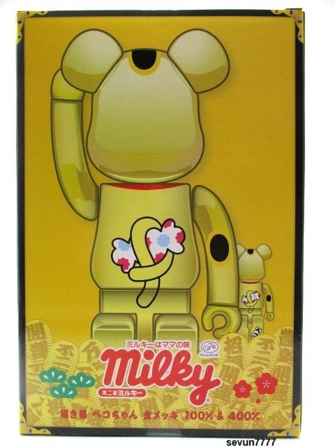 BE@RBRICK 招き猫 ペコちゃん 金運 金メッキ 100% & 400% 当選 BE@RBRICK 招き猫 ペコちゃん 金運 金メッキ 100% & 400% 当選